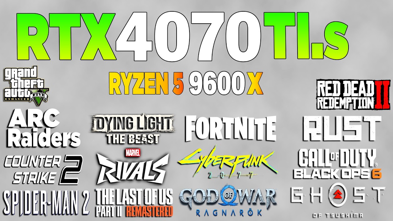 RTX 4070 Tİ Super + Ryzen 5 9600x Overclock - Test in 16 Games Benchmark 1080p (2026)