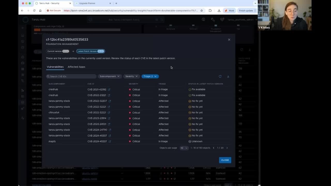 Demo: Tanzu Vulnerability Insights