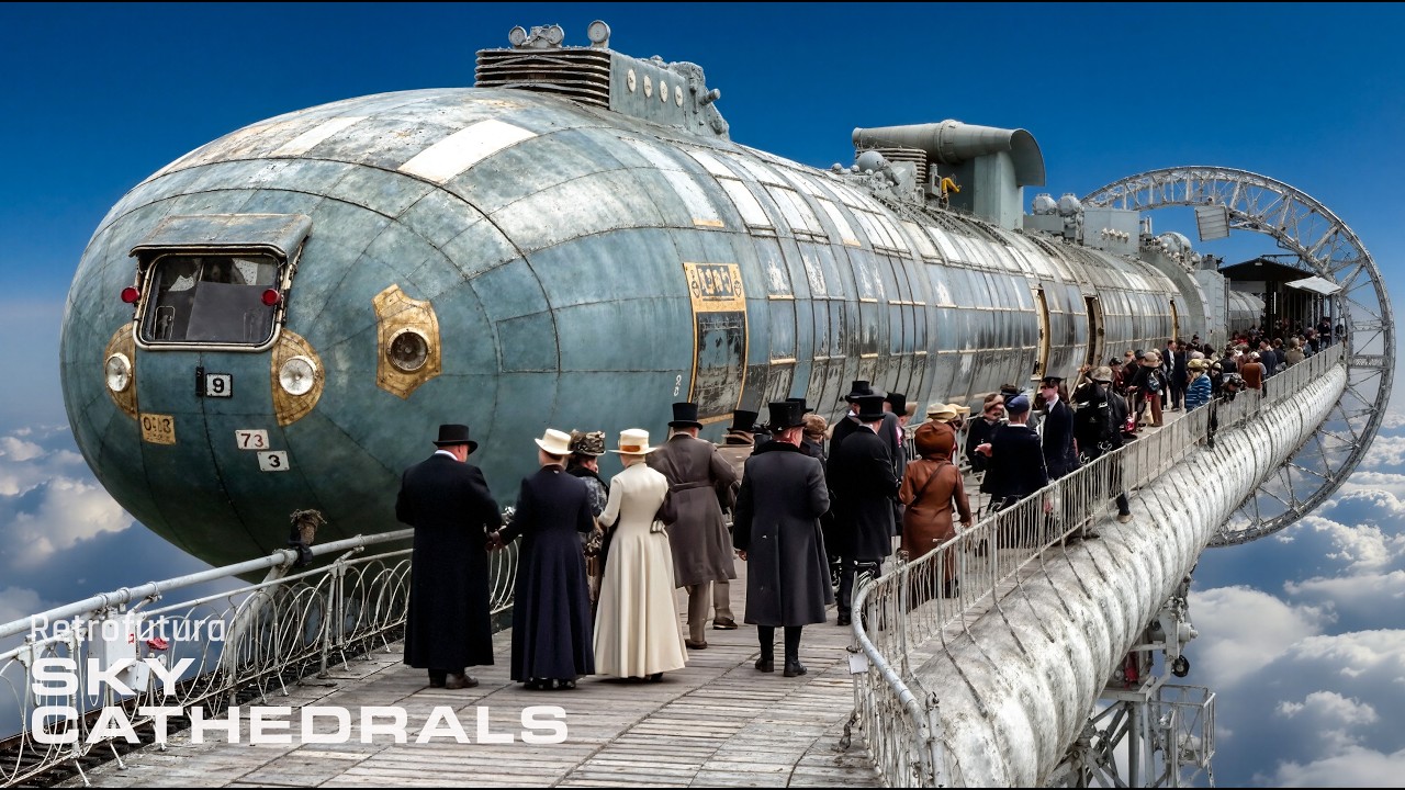 The Sky Cathedrals: Where Trains Meet Airships | AI 4K — Retrofutura