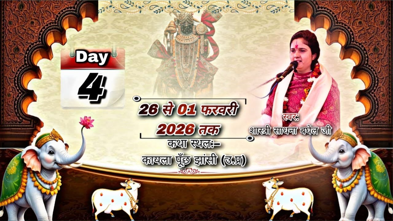 DAY4|श्रीमद्रभागवत कथा लाइव प्रसारण |देवी साधना बघेल जी|कथा स्थल- ग्राम कायला जिला झांसी ( उ. प्र )