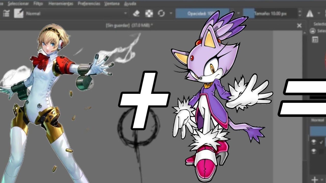 Aigis persona 3 fes + blaze (sonic) speed drawn  furry 