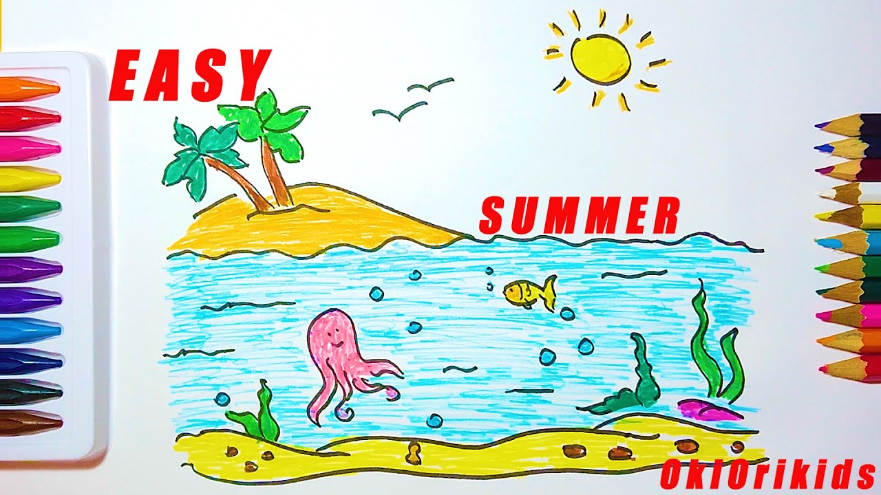 ЯК НАМАЛЮВАТИ ЛІТО // HOW TO DRAW SUMMER EASY// ПРОСТО // ЛЕГКО // ПОЕТАПНО//КРОК ЗА КРОКОМ//