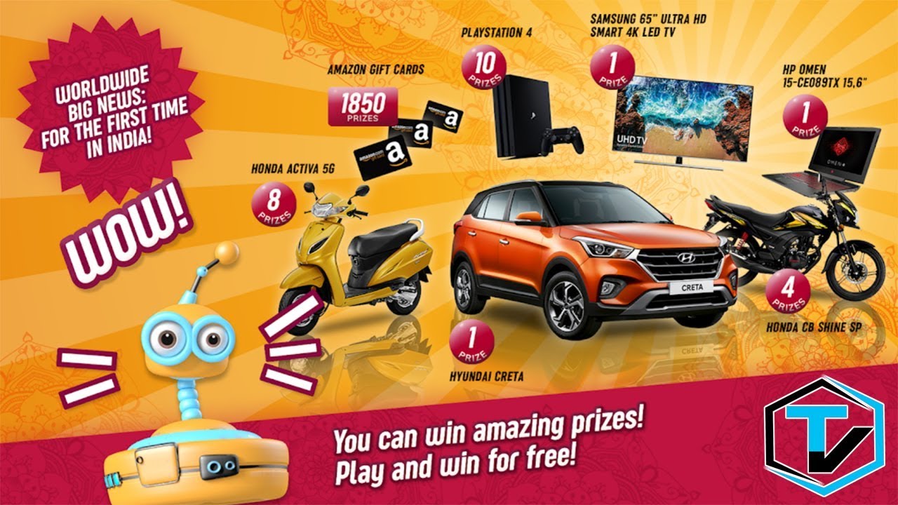 Play Game and Win Free PS4, Gaming Laptop, Car, 4K LED, Bike, Scooty, Amazon Gift Card and Much More