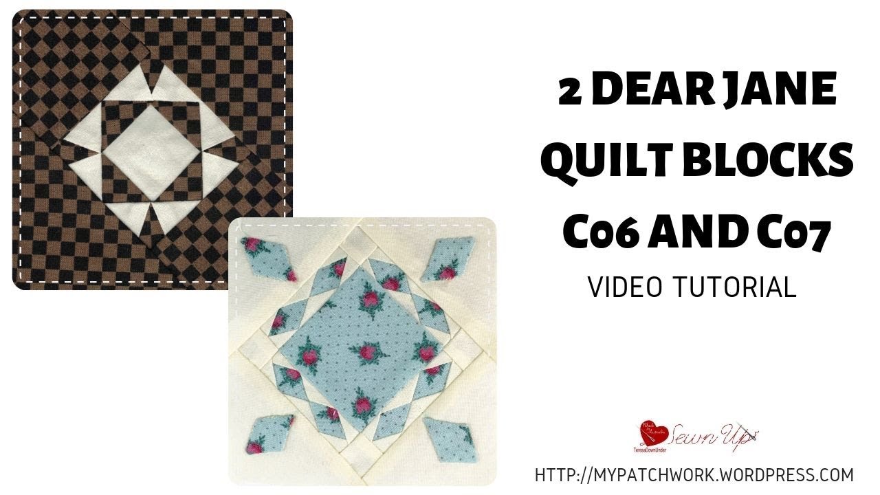 Two Dear Jane quilt bloks: C08 and C07