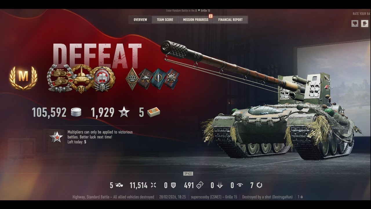 Grille 15 , 11,5k DMG , 5 Kills , World of Tanks 2.0