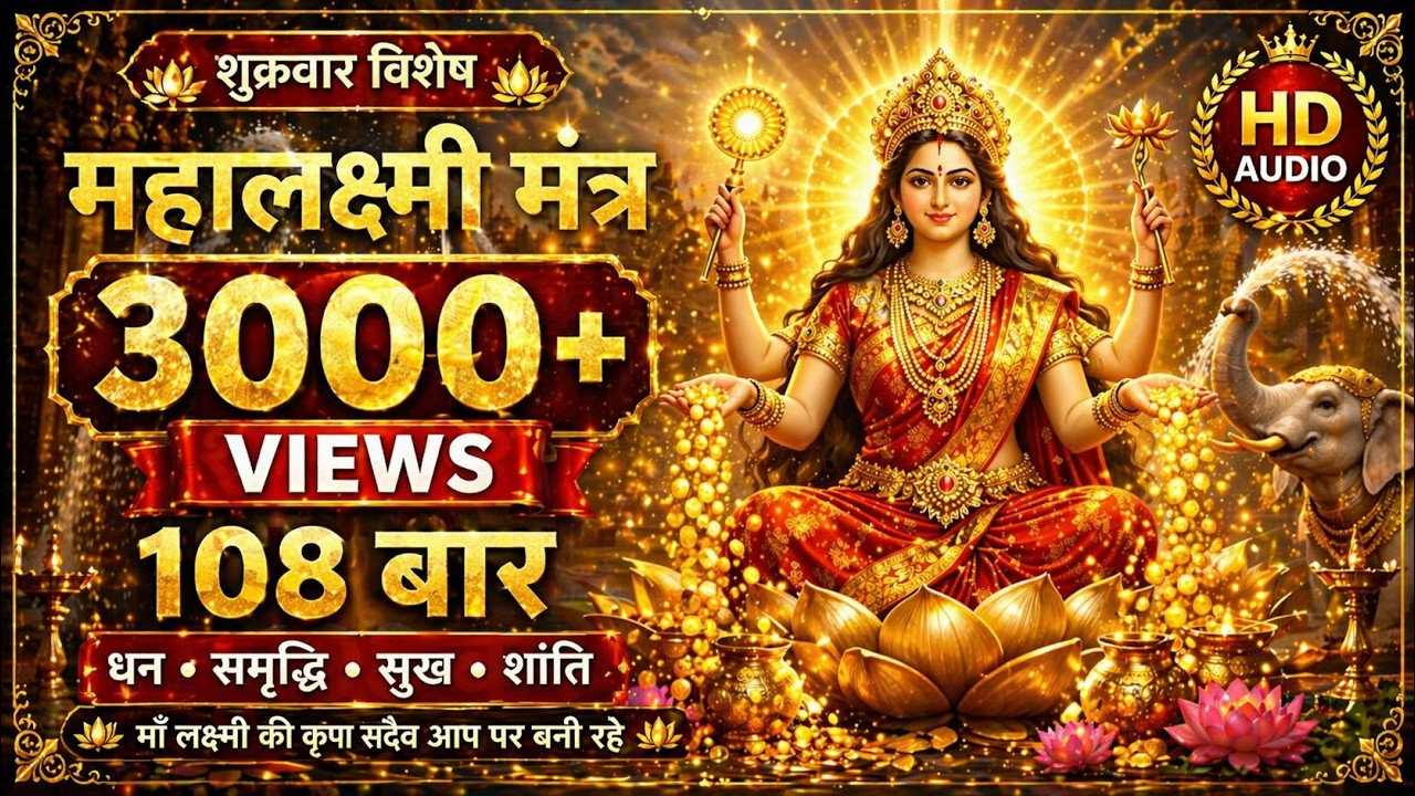 Mahalakshmi Mantra 108 Times  Powerful Dhan Prapti Lakshmi Mantra  Friday Special