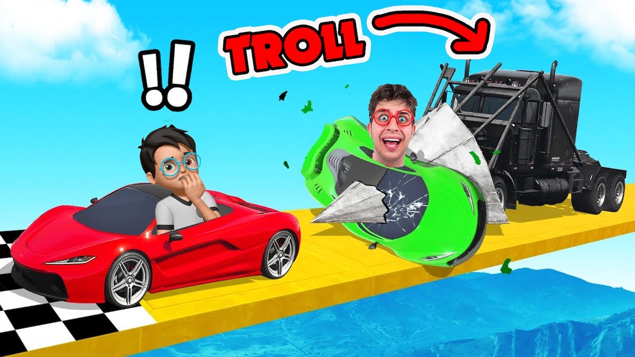 CARA a CARA vs TROLL 99.9% (TEKENDO se enfada... 😡) en GTA 5 😂!! (Hermanos Mega Rampa)
