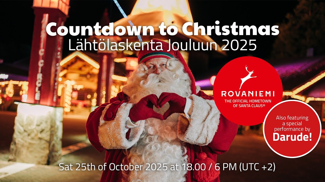 Countdownt to Christmas 2025 in Santa Claus Village, Arctic Circle, Rovaniemi, Lapland, Finland