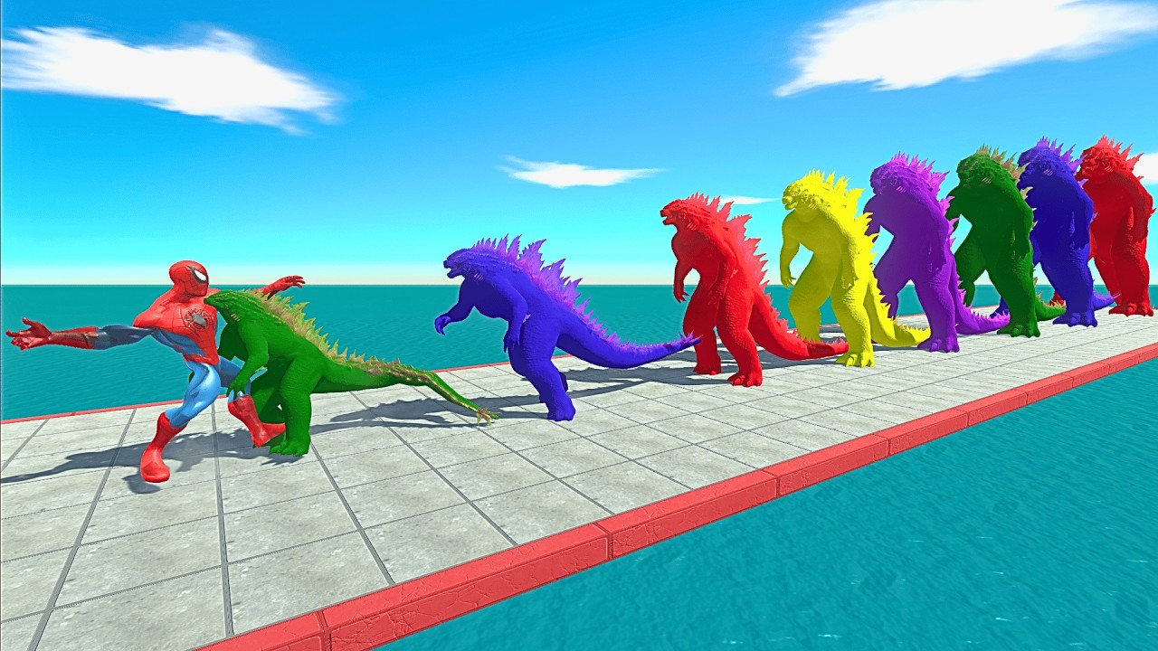 Avengers Team vs 10 Levels of 5 Color Evolved Godzilla - Ultimate ARBS Size Comparison