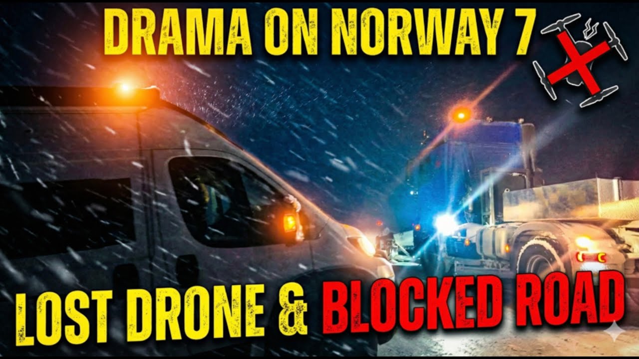 DRAMA in Norway! We Blocked the Main Road & LOST the DRONE 😱 (Winter Vanlife 4K ASMR) 1