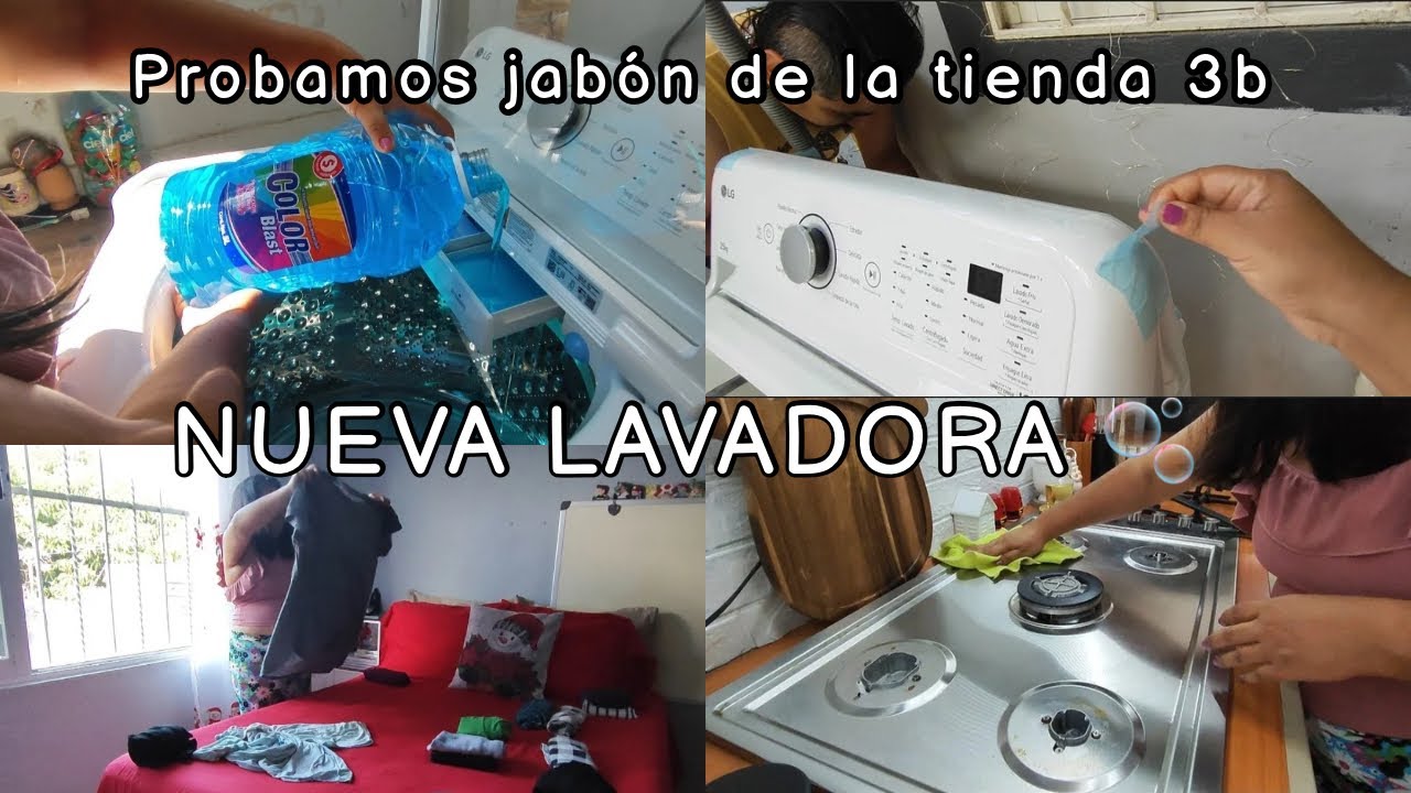 NUEVA LAVADORA 🫧🧼 PROBAMOS JABON LIQUIDO DE LAS TIENDAS 3B 👌ASI NUESTROS DIAS DE VACACIONES 🥰🫧🧼
