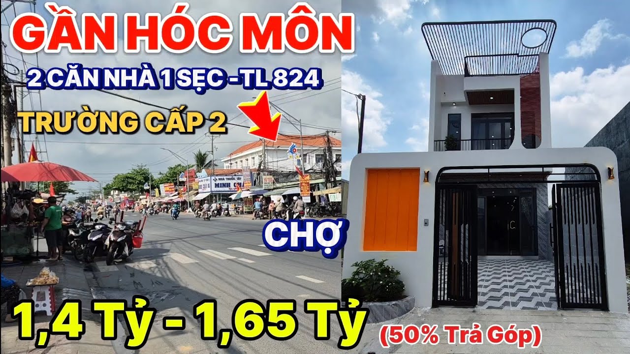 💥 Cần bán gấp nhà 5x27m 4PN – 1 sẹc TL824, gần Hóc Môn & chợ Mỹ Hạnh, khu dân cư đông đúc!