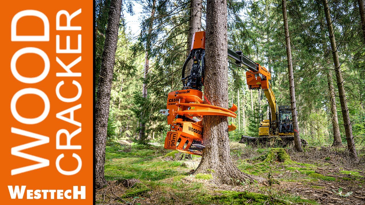 Woodcracker® T4000 und CS510 crane am CAT Bagger