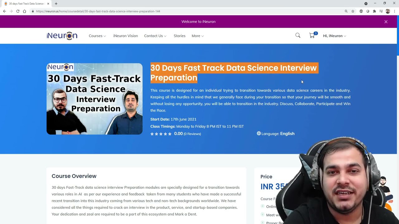 Announcing iNeuron's 30 Days Fast Track Data Science Interview Preparation Live Classes