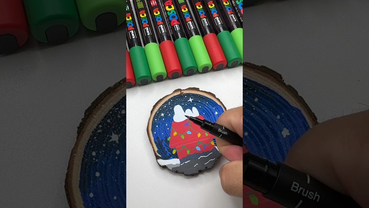 🎄 Drawing Snoopy but on a Christmas Ornament 🎄#christmas