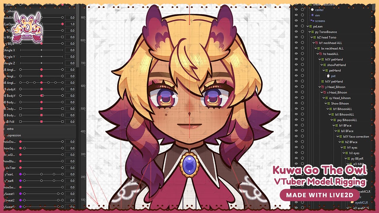 VTuber Model Rigging | Kuwa Go The Owl