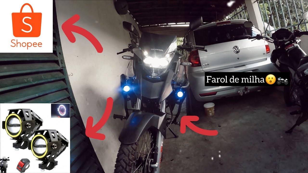 COMO INSTALAR FAROL DE MILHA NA XRE 300😱🔥