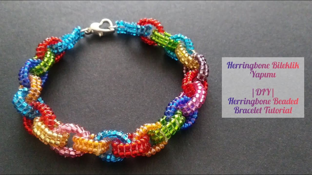 Herringbone Tekniği ile Kum Boncuktan Zincir Bileklik Yapımı | Beaded Bracelet | Beading Tutorial