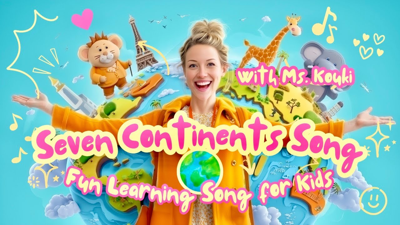 🎉🌎 Seven Continents Song with Ms. Kouki | Fun Learning Song for Kids | @KoukiKids 🌎🎉