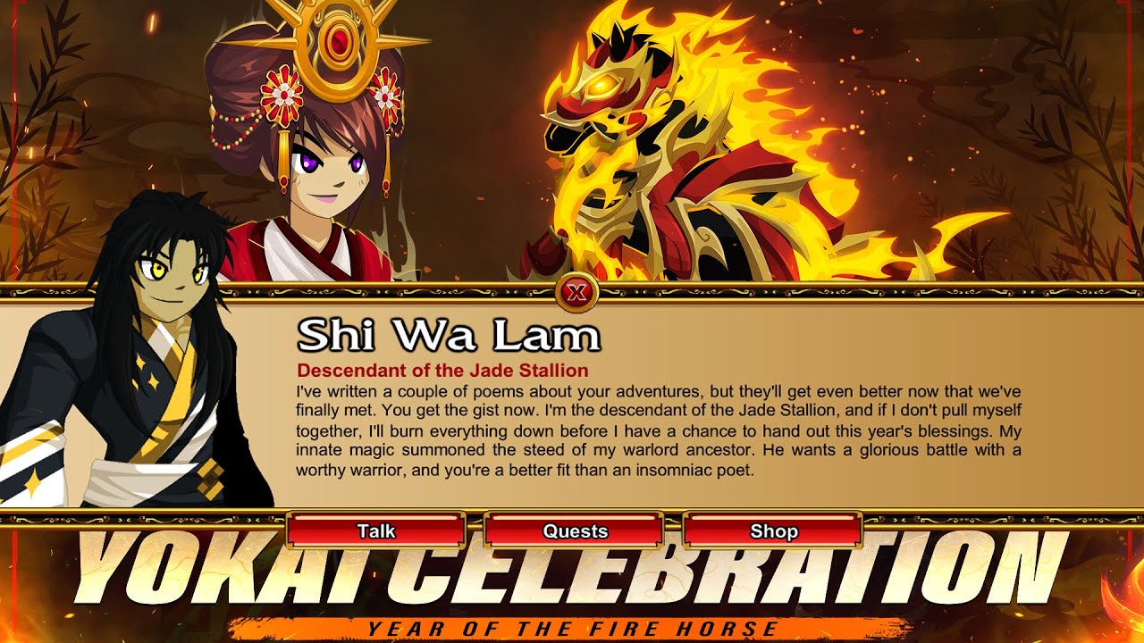 AQW NEW SHI WA LAM QUEST /JOIN YOKAIHUNT (YOKAI NEW YEAR 2026)