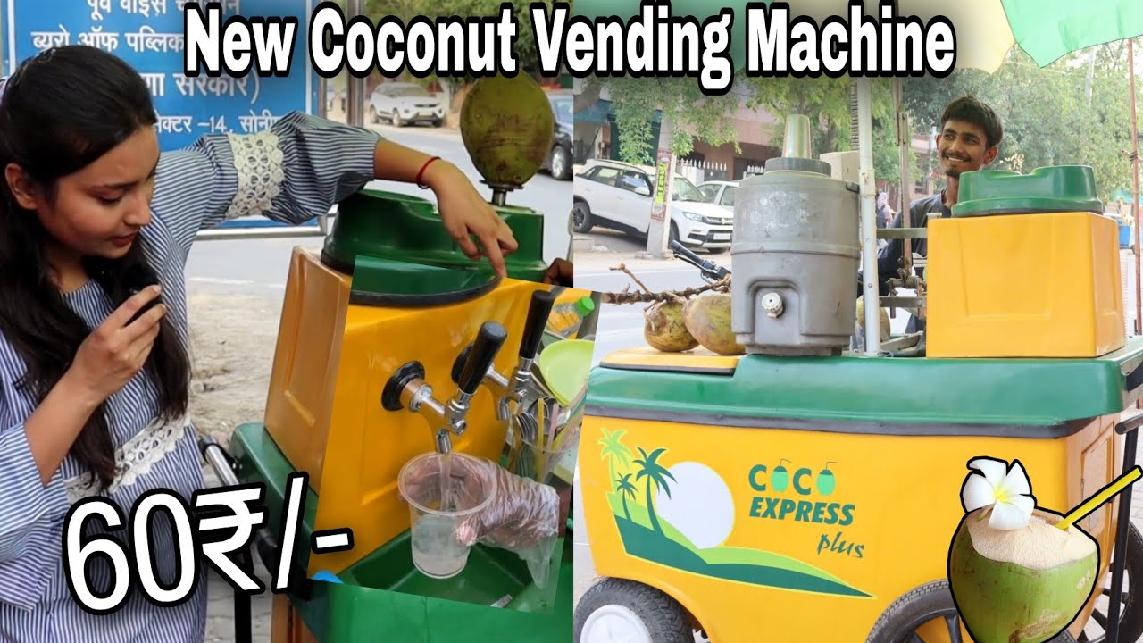 Automatic Coconut Water Vending Machine!! 60₹ ! New Technology! Street Food in India