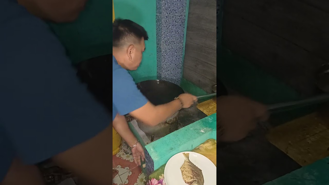 Ikan bawal masak black bean dan sayur masak fu chuk