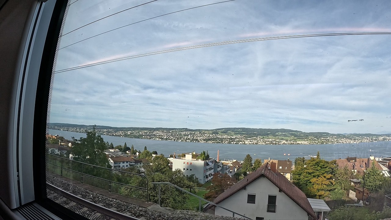 4k daytime train ride from Locarno to Zurich in Switzerland
