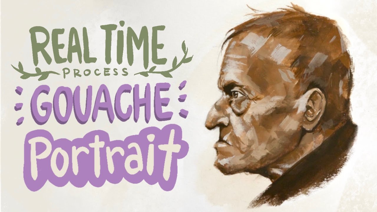 REALTIME Gouache Portrait Painting Process | 100 Heads Painting Challenge