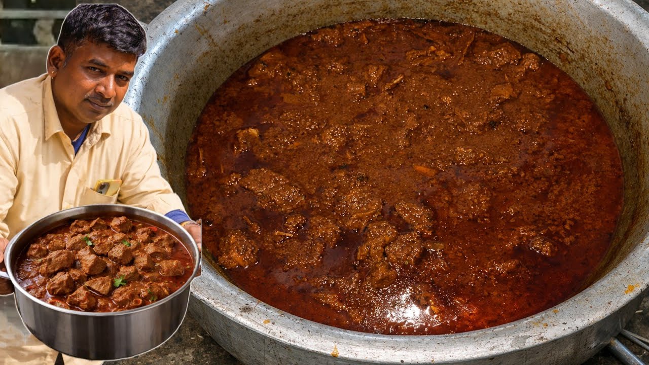 लोकल शादी वाला मटन रोगांजोश ऐसे बनाते है हलवाई लोग , आज सिख लो बनाना - Mutton Roganjosh Recipe 