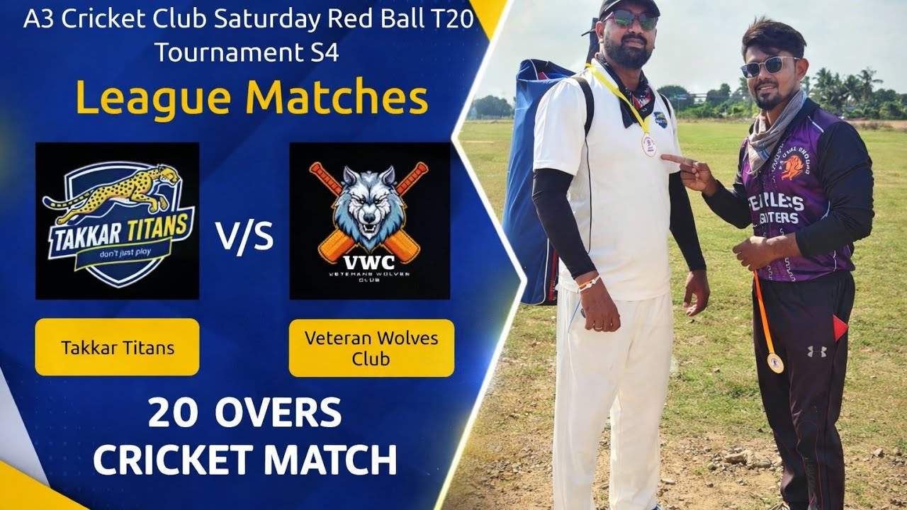 Takkar Titans vs Veteran Wolves Club. 1st Half Tournament match @ MCC A3 Oval on Jan 31 2026