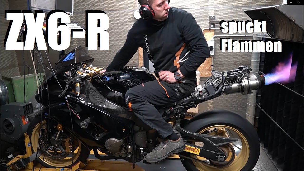 Kawasaki ZX6-R | First Run nach 5 Jahren Standzeit! (Leistungsprüfstand)