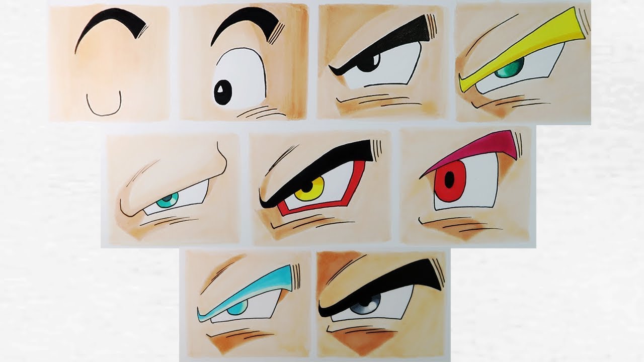 Cómo dibujar los ojos de Goku en todas sus fases | How to draw the eyes of Goku in all its phases