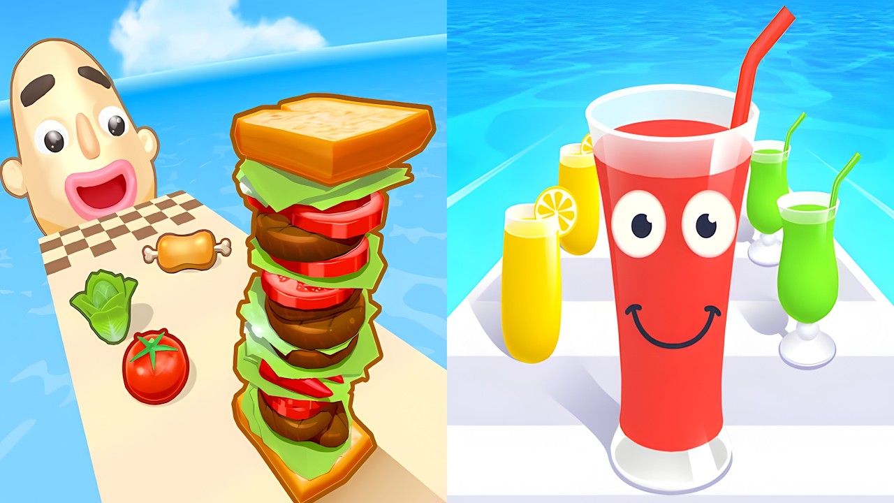 Sandwich Runner VS Juice Run 🥪🍹🍺🔥 Max All Levels Android iOS Gameplay Ep 160