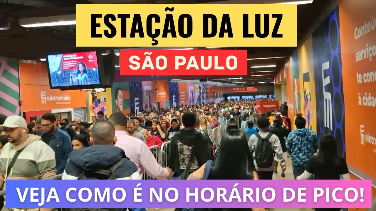 Estação da Luz: Fazendo a transferência Trem (CPTM)/Metrô (Linha 4) em Horário de Pico! São Paulo