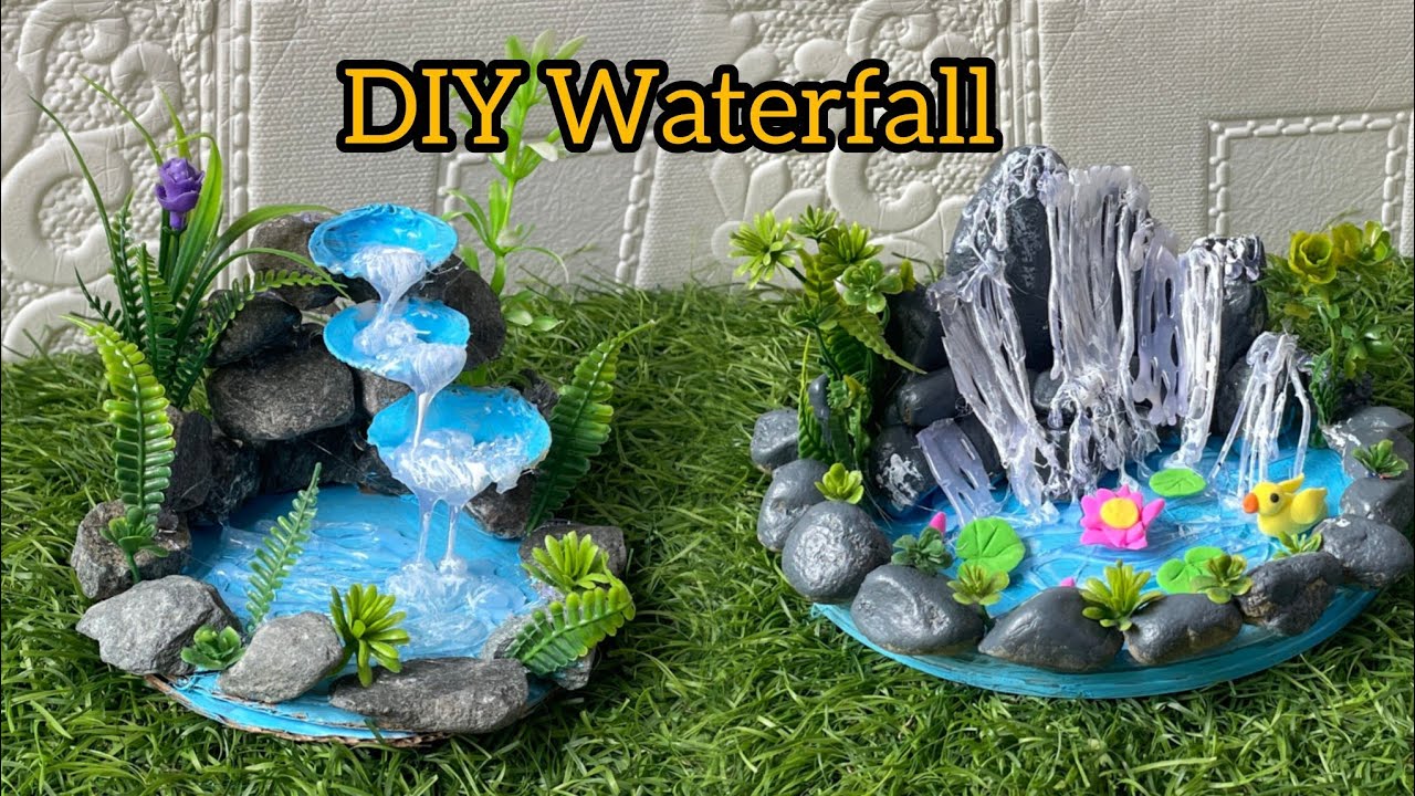 DIY Waterfall with Hot Glue//DIY Mini Waterfall 