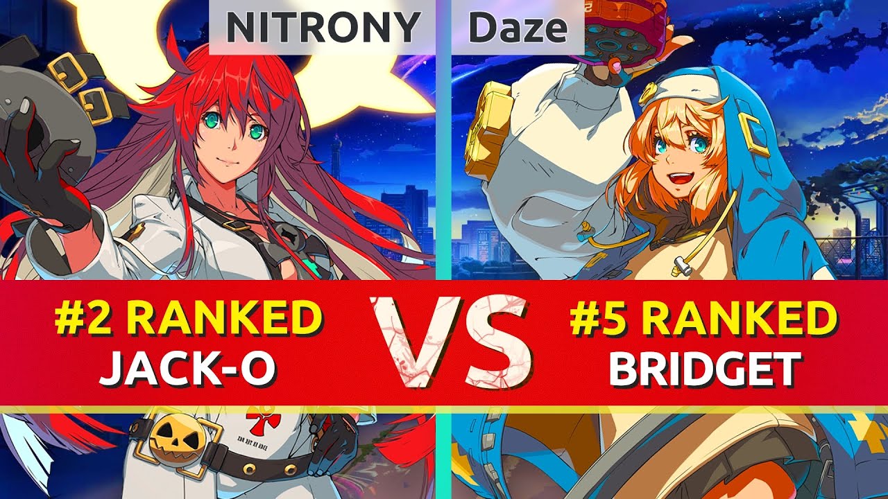 GGST ▰ NITRONY (#2 Ranked Jack-O) vs Daze (#5 Ranked Bridget). High Level Gameplay