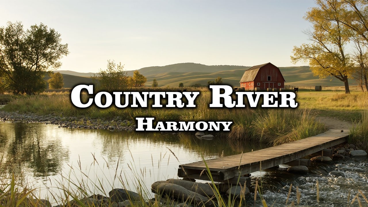 Country River Harmony – Golden River Sunset Memories – Peaceful Nostalgic Country Guitar for 65+