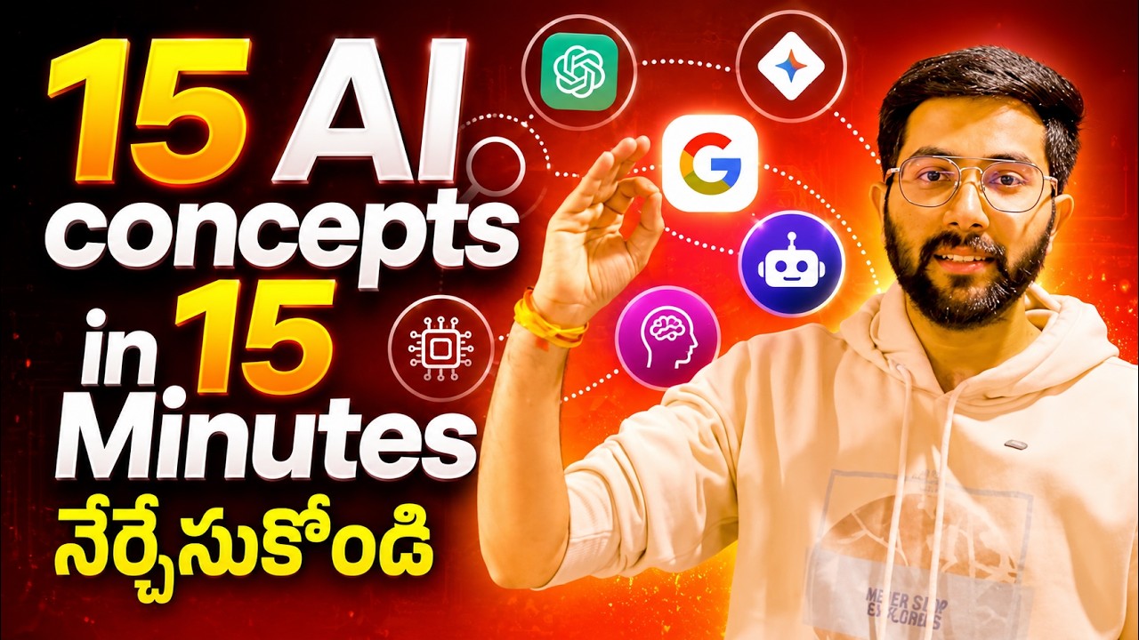15 AI Concepts Explained in 15 Minutes | Telugu | Vamsi Bhavani