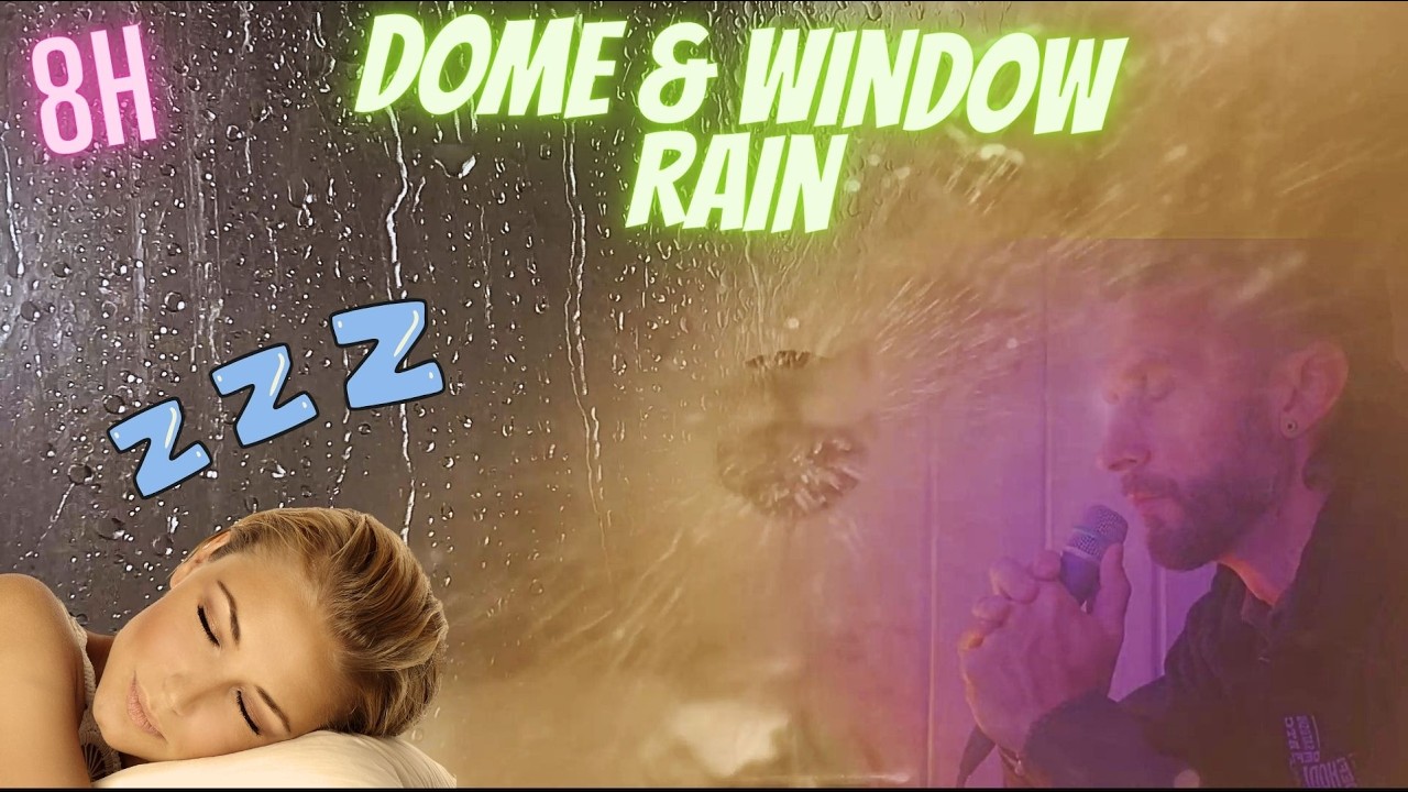 Shower Rain on Glass Bowl, Window Splash with OM Sound🕉️🎶😴