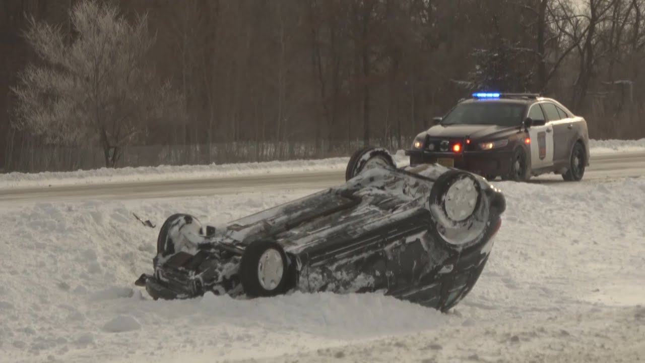 Icy Roads, Blowing Snow & Numerous Accidents in Stearns County, MN 1/18/2020