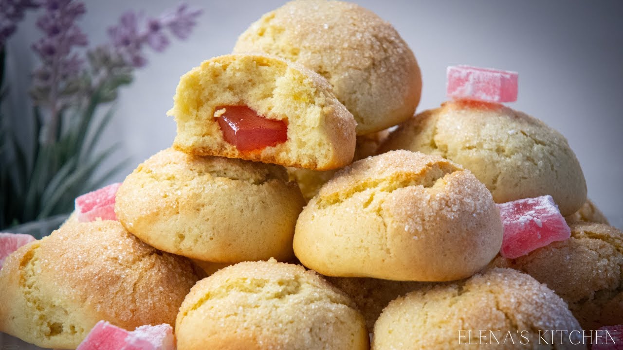 ВОЙНИШКИ КУРАБИИ С ЛОКУМ/TURKISH DELIGHT COOKIES EASY RECIPE