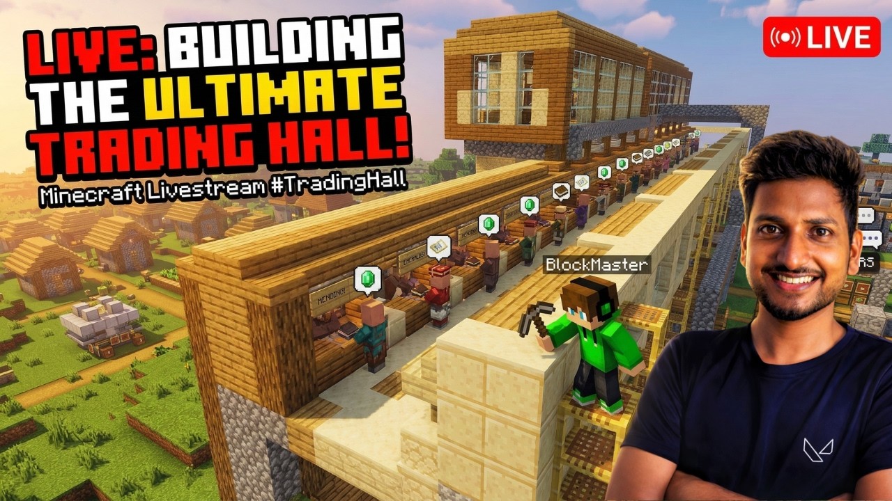 Building the ULTIMATE Trading Hall! 🛠️ | Minecraft Live