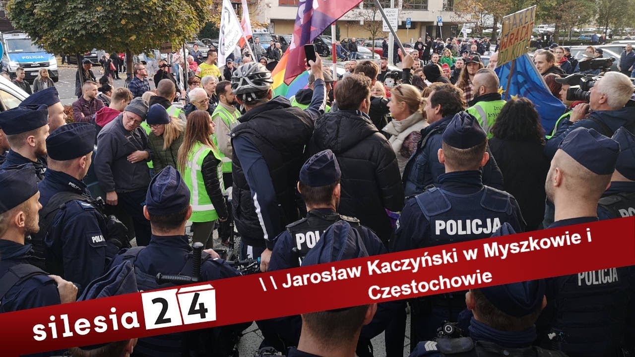 Kaczyński odwiedził Myszków i Częstochowę. Awantura przed spotkaniem z prezesem PiS