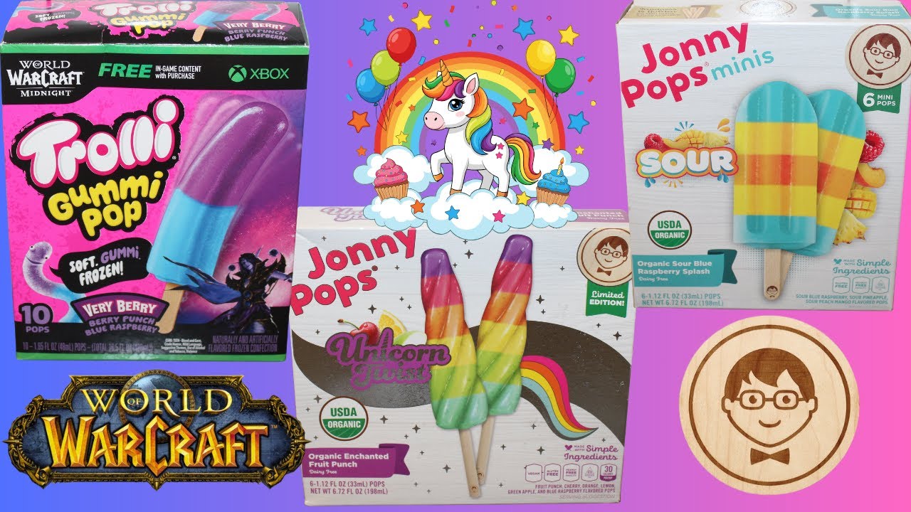 Trolli Gummi Pop Very Berry, Jonny Pops: Unicorn Twist & Sour Minis Review