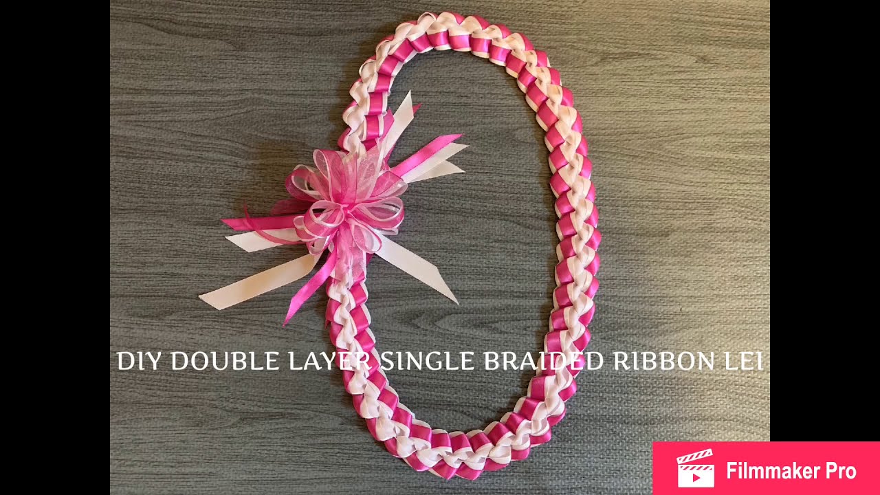 CRAFTING | DIY HOW TO MAKE DOUBLE LAYER SINGLE BRAIDED RIBBON LEI FOR GRADUATION 🎓