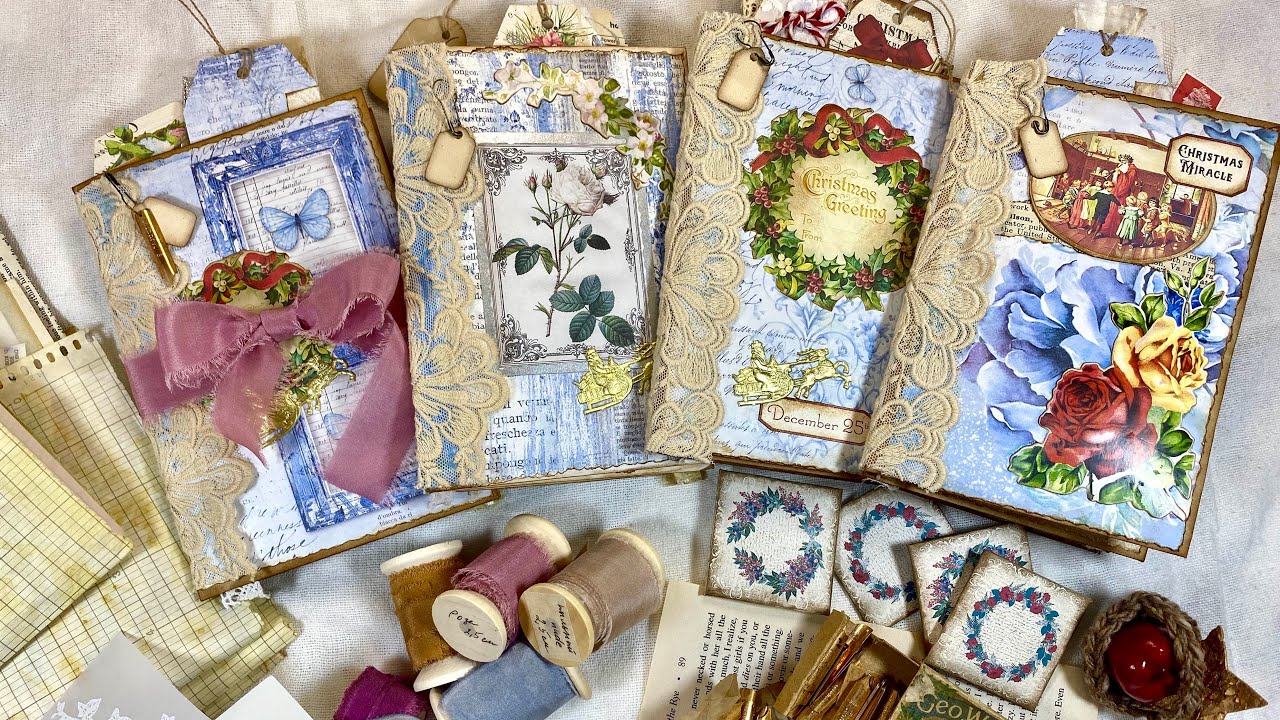 紙もの【クリスマス☆ジャンクジャーナルを作りました】最後の仕上げを致します✨（Christmas junkjournal）＆海外の購入品も紹介♪