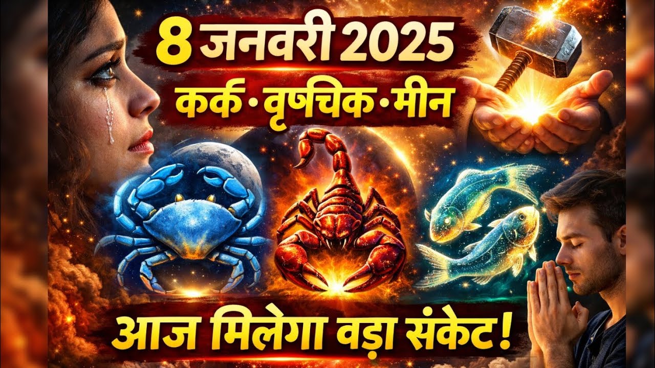 8 जनवरी 2025 राशिफल | कर्क वृश्चिक मीन | आज बड़ा संकेत मिलेगा | Emotional Horoscope