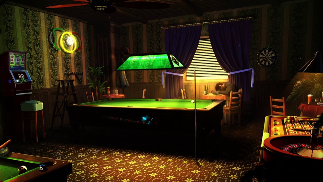 Video Game Ambience Asmr - (Noir Chronicles) Bar Game Room | Lounge Music