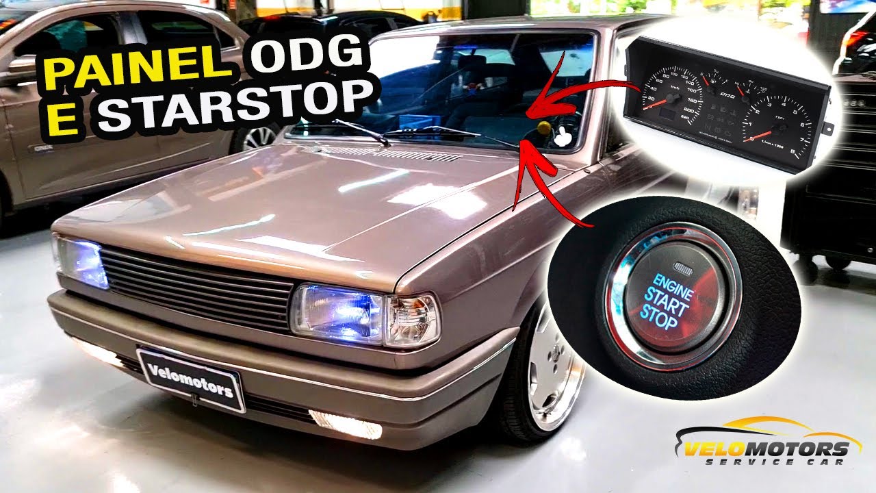 Gol quadrado 250cv instalação botão start stop e painel de instrumentos da odg Animal!!!