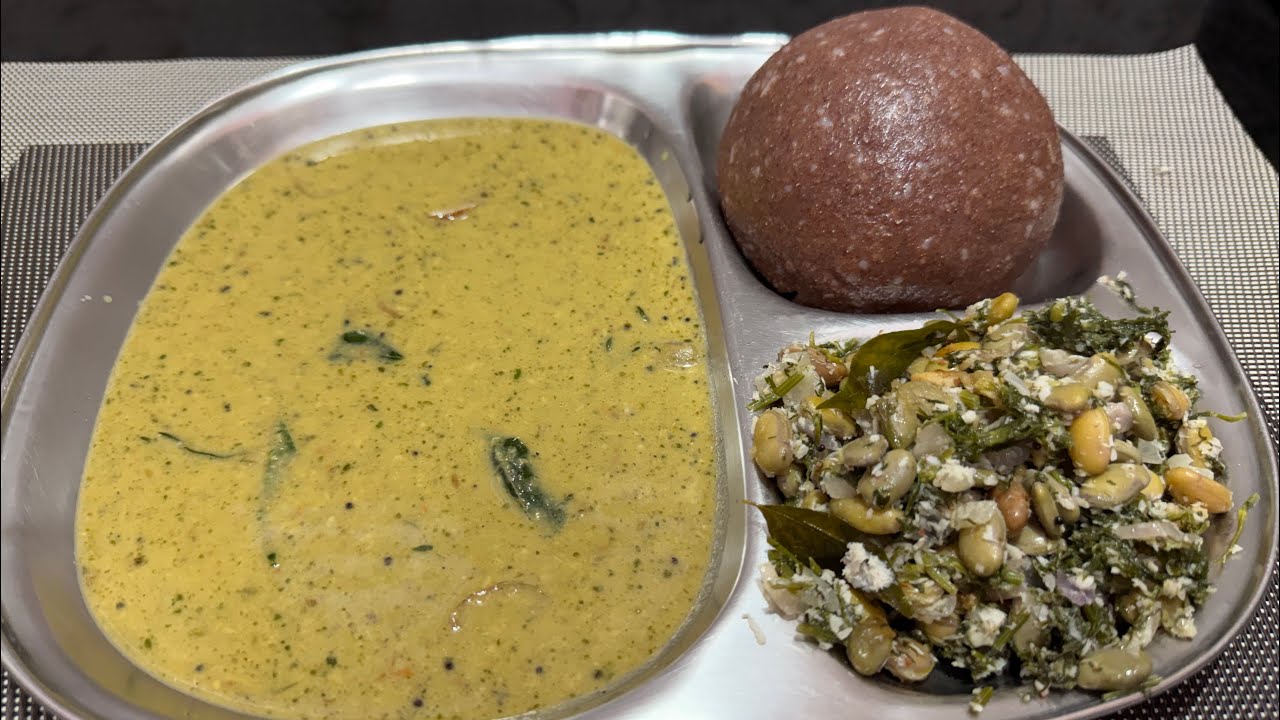 Ballar ka chaar aur chakna pakka village style | avare kalu bassaru ragi mudde | kacche ballar chaar
